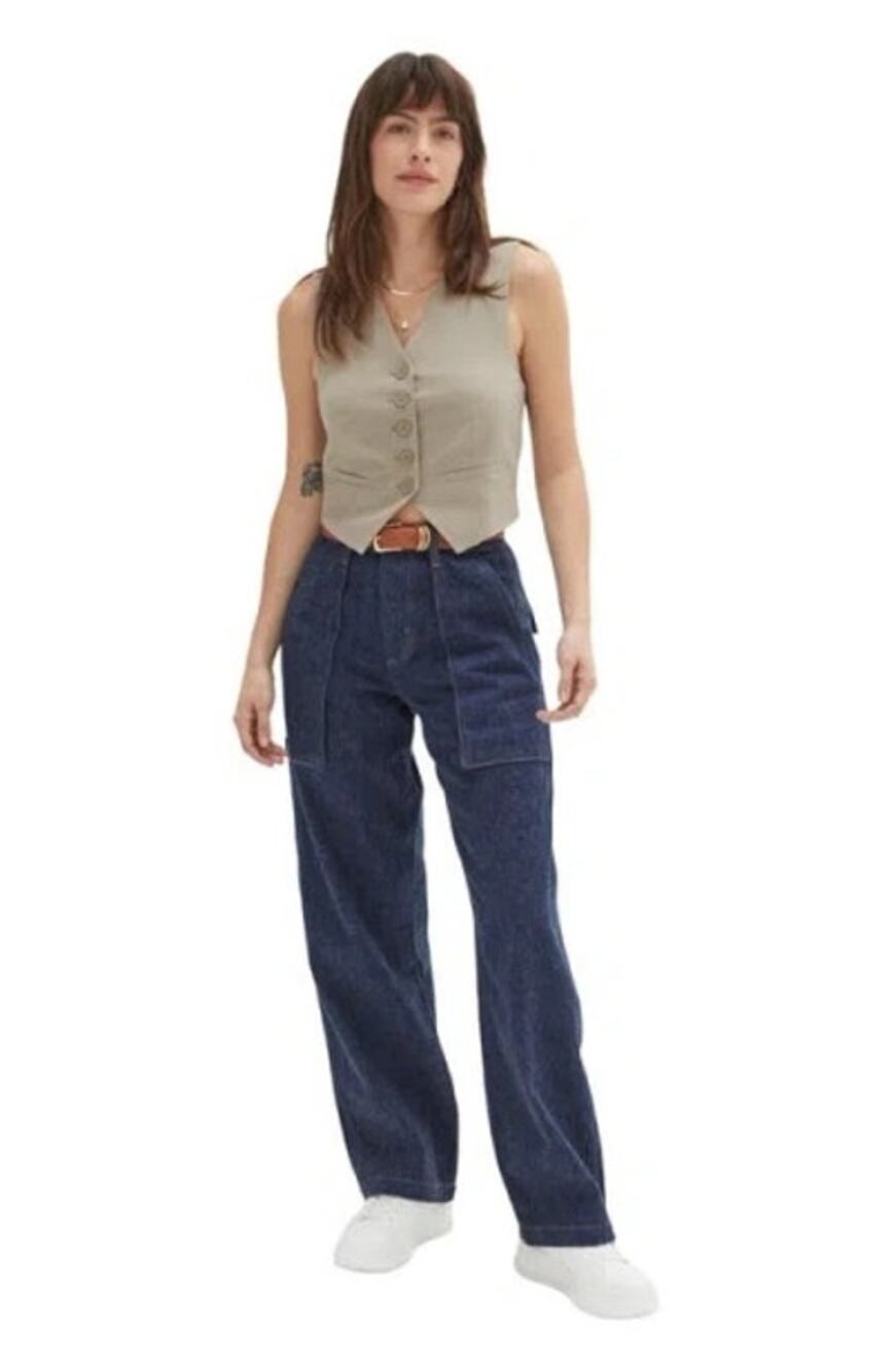 Oliver Logan Easton Jeans Wide Leg Mid Rise Timbers NWT Size 12